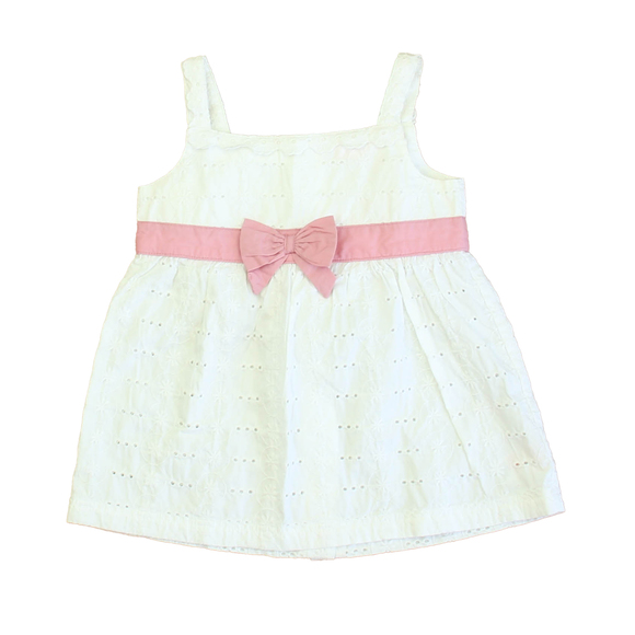 Mini Mode Girls White | Pink Dress size: 18-24 Months - Picture 2 of 2